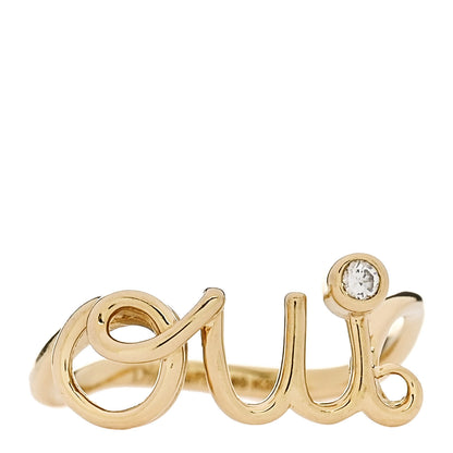 Christian Dior 18K Yellow Gold Diamond Oui Ring 49 4.75 1 of 4