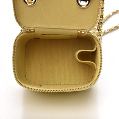 Chanel Caviar Quilted Mini Vanity Case With Chain Light Yellow 5 of 11