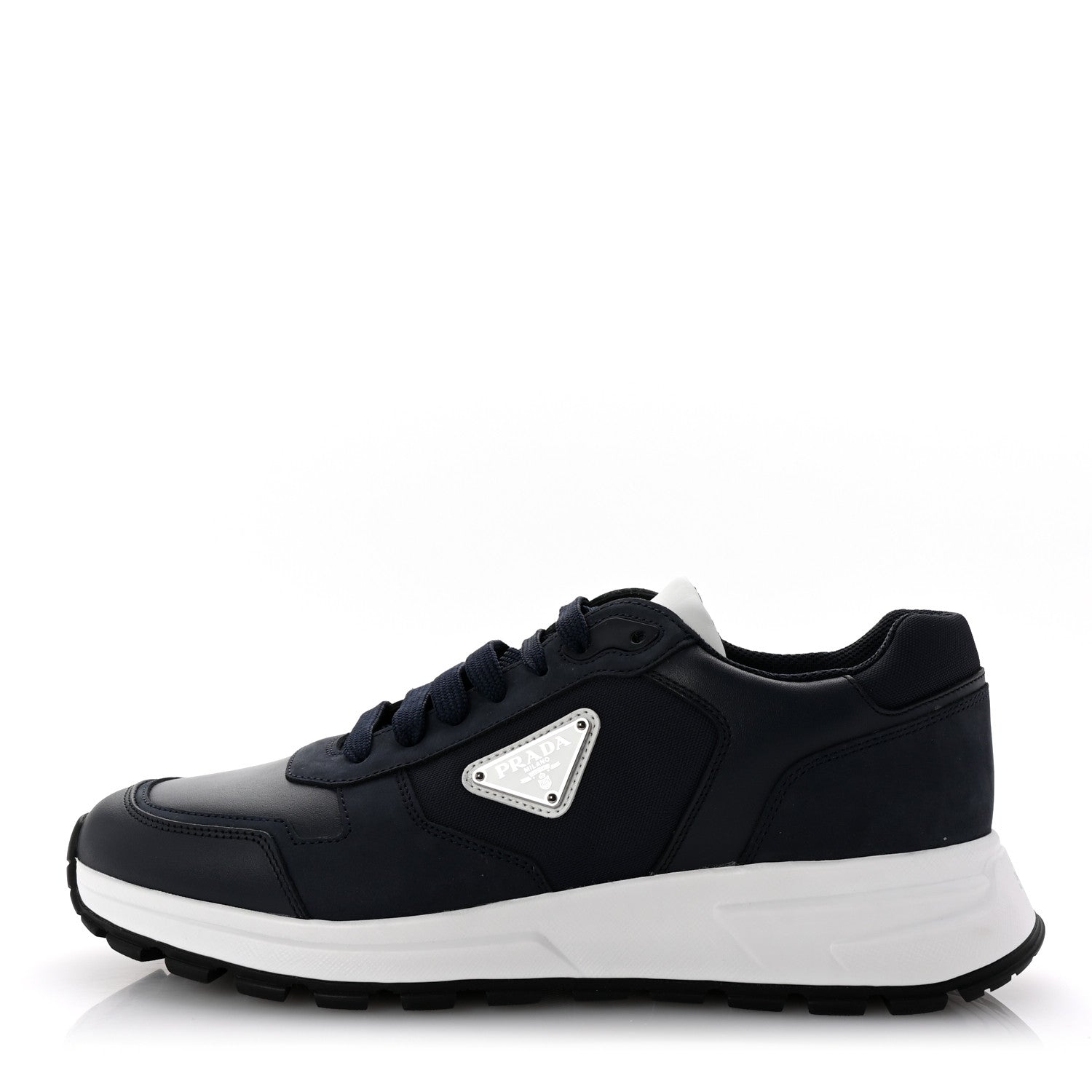 Prada Rois Nylon Triangle Logo Mens Low Top Sneakers 8.5 Bluette 1 of 10