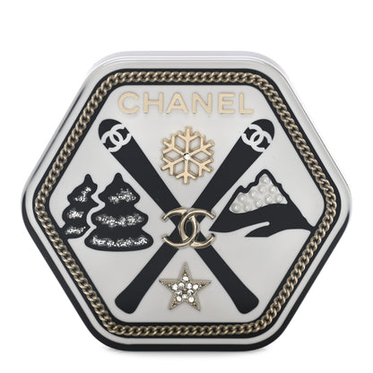 Chanel Resin Pearl Ski Brooch Black 1 of 5