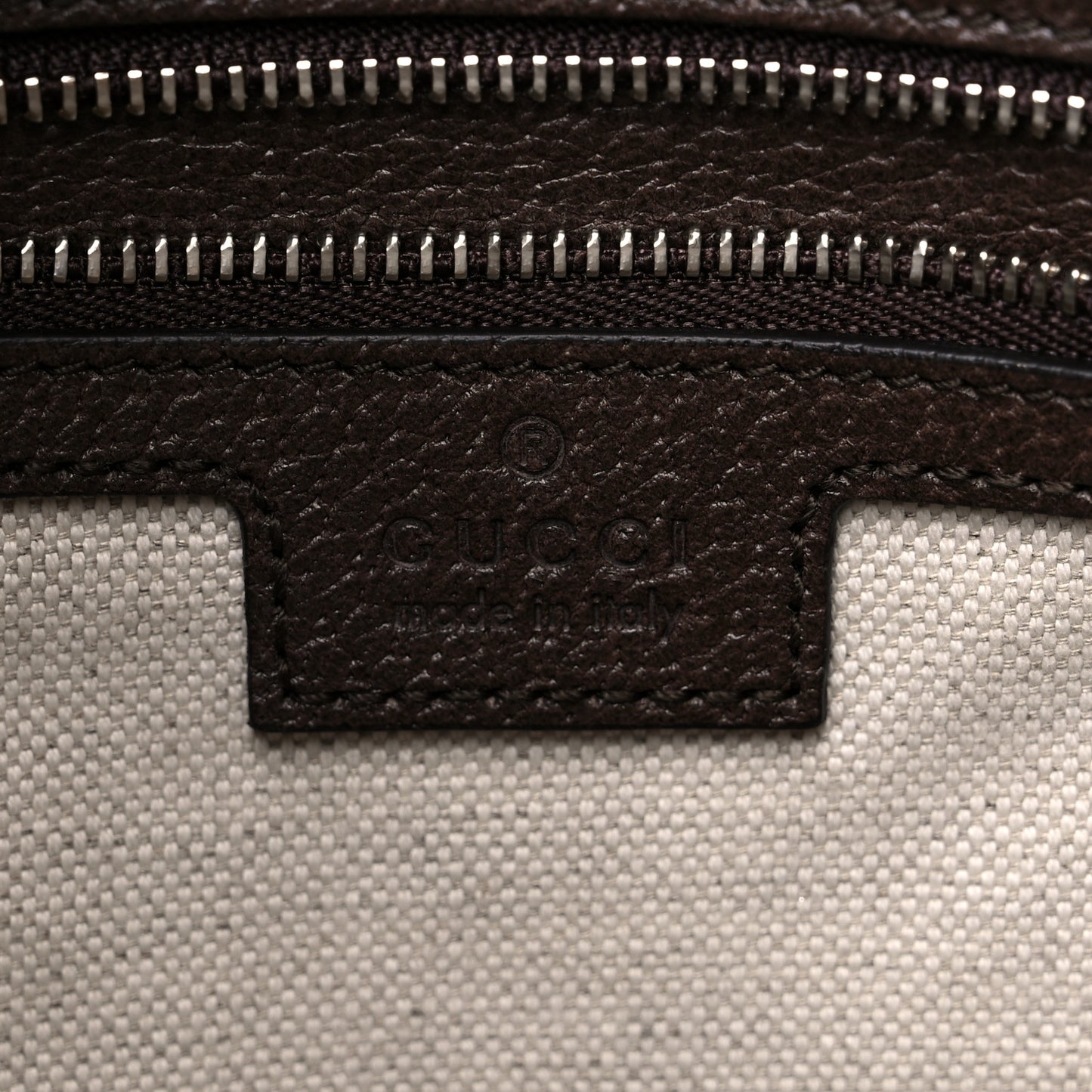 GG Supreme Monogram Textured Calfskin Web Large Attache Shoulder Bag Beige Ebony New Acero