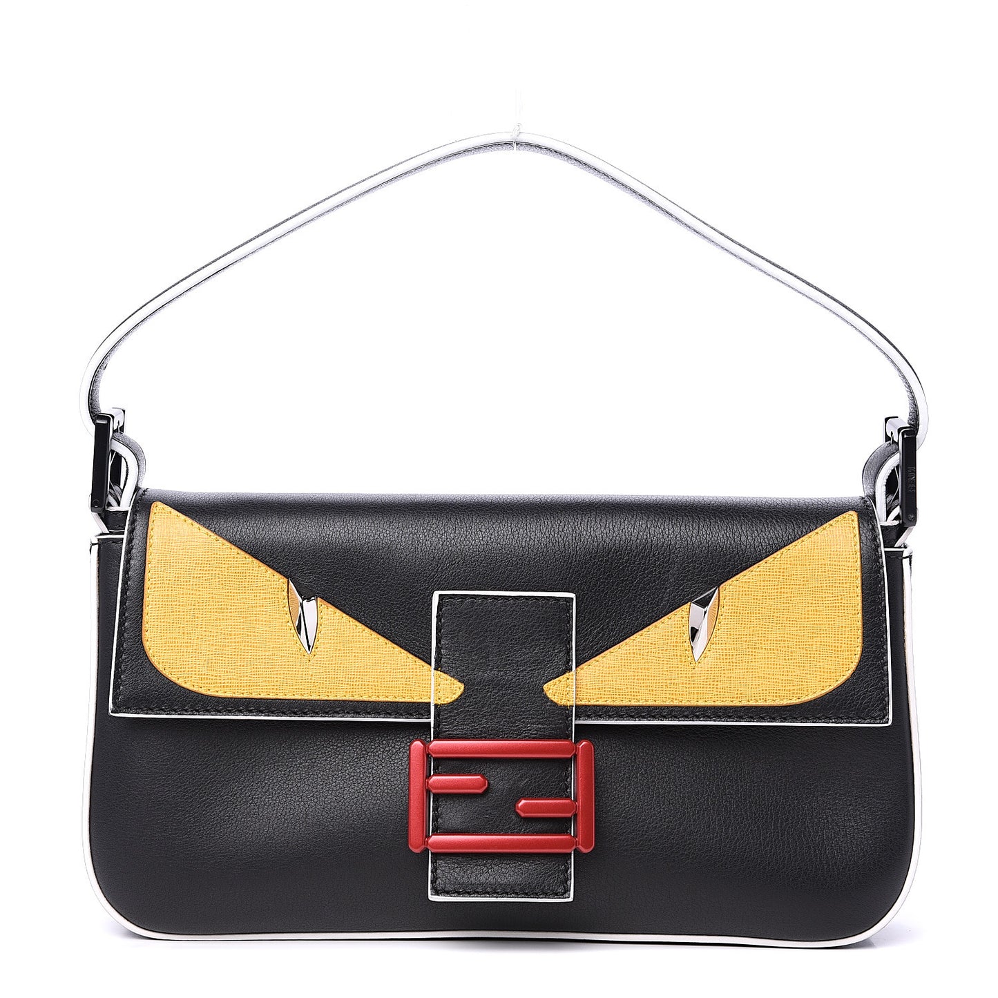 Vitello Dolce Elite Monster Eyes Bi-Color Baguette Black Yellow