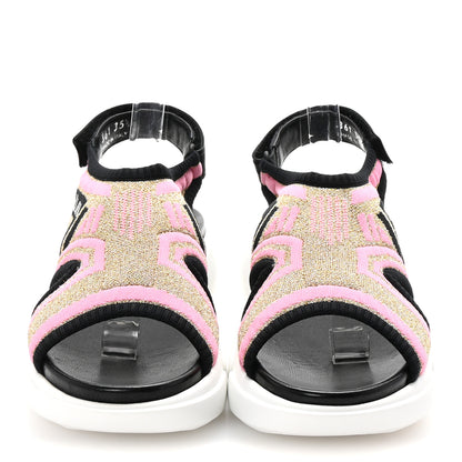 Prada Knit Cloudbust Sandals 35.5 Black Begonia Gold 3 of 9