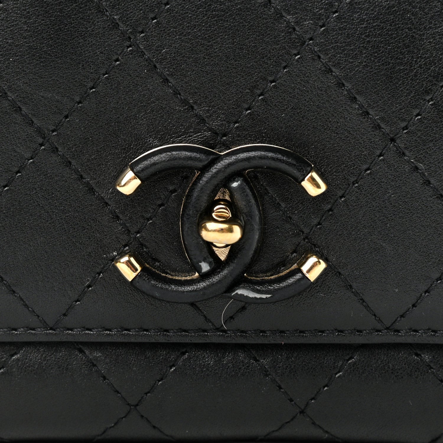 Chanel Calfskin Stitched Small Covered CC Flap Bag Black 8 of 11