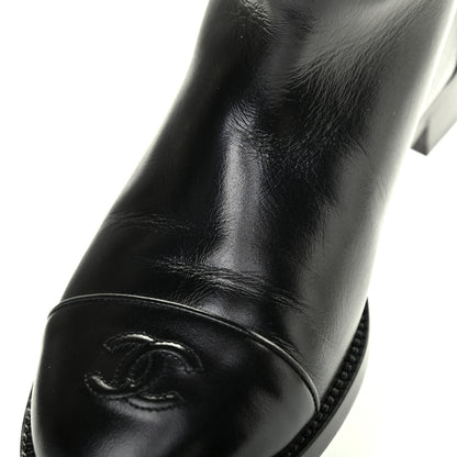 Chanel Calfskin CC High Boots 37.5 Black 11 of 12
