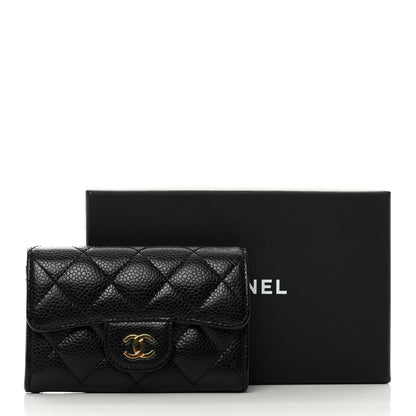 Chanel Caviar Quilted Flap Card Holder Wallet Black 9 of 9