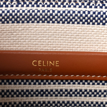 Celine Canvas Calfskin Striped Triomphe Small Cabas Thais Multicolor 6 of 9