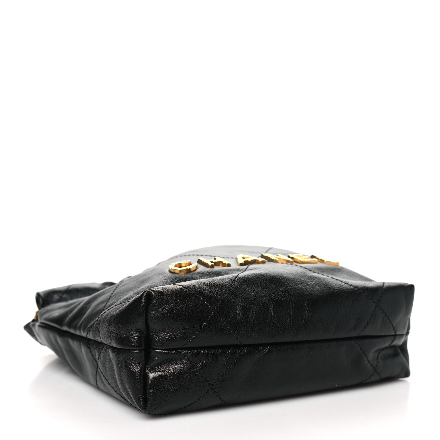 Chanel Shiny Crumpled Calfskin Quilted Pearl Mini Chanel 22 Black 4 of 11