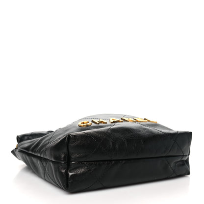Chanel Shiny Crumpled Calfskin Quilted Pearl Mini Chanel 22 Black 4 of 11