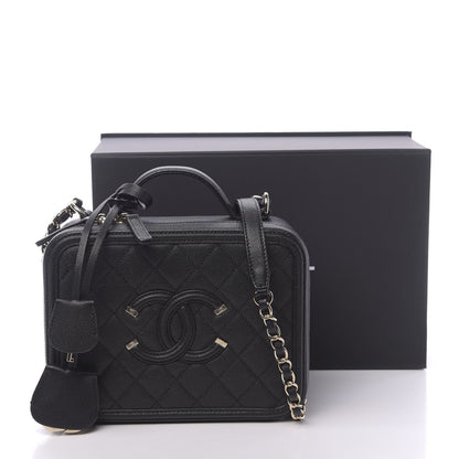 Chanel Caviar Quilted Medium CC Filigree Vanity Case Black 11 of 11