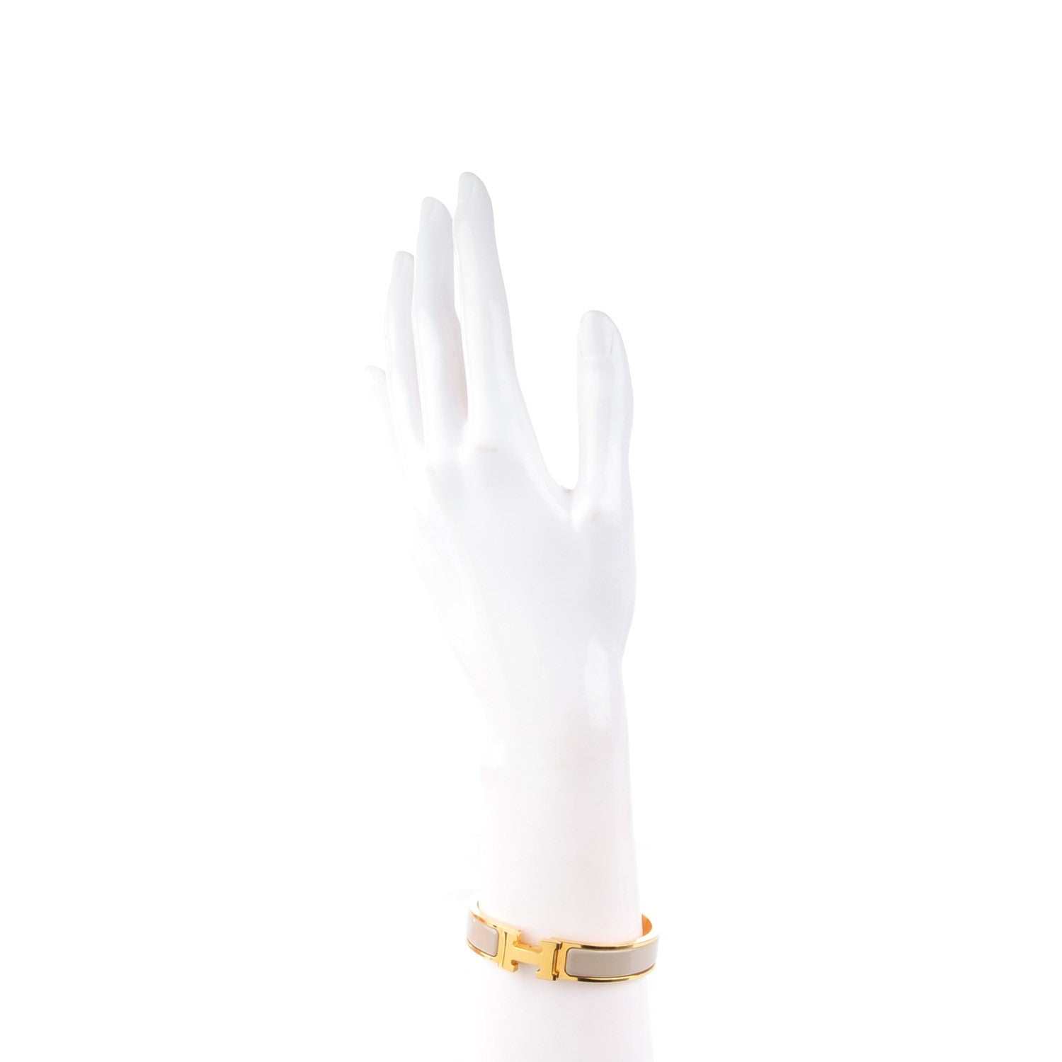 Hermes Enamel Narrow Clic Clac H Bracelet PM Etoupe 2 of 4