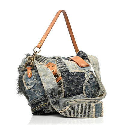Louis Vuitton Denim Patchwork Posty Messenger Bag Blue 2 of 4