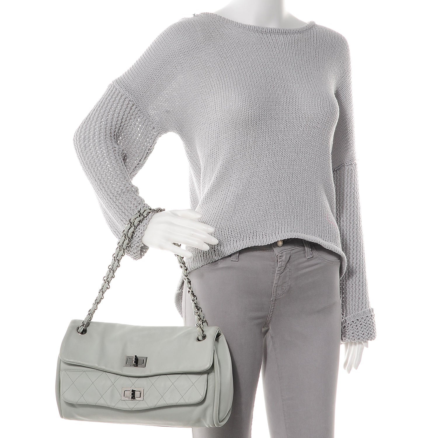 Chanel Lambskin Quilted Double Mademoiselle Flap Grey 2 of 7