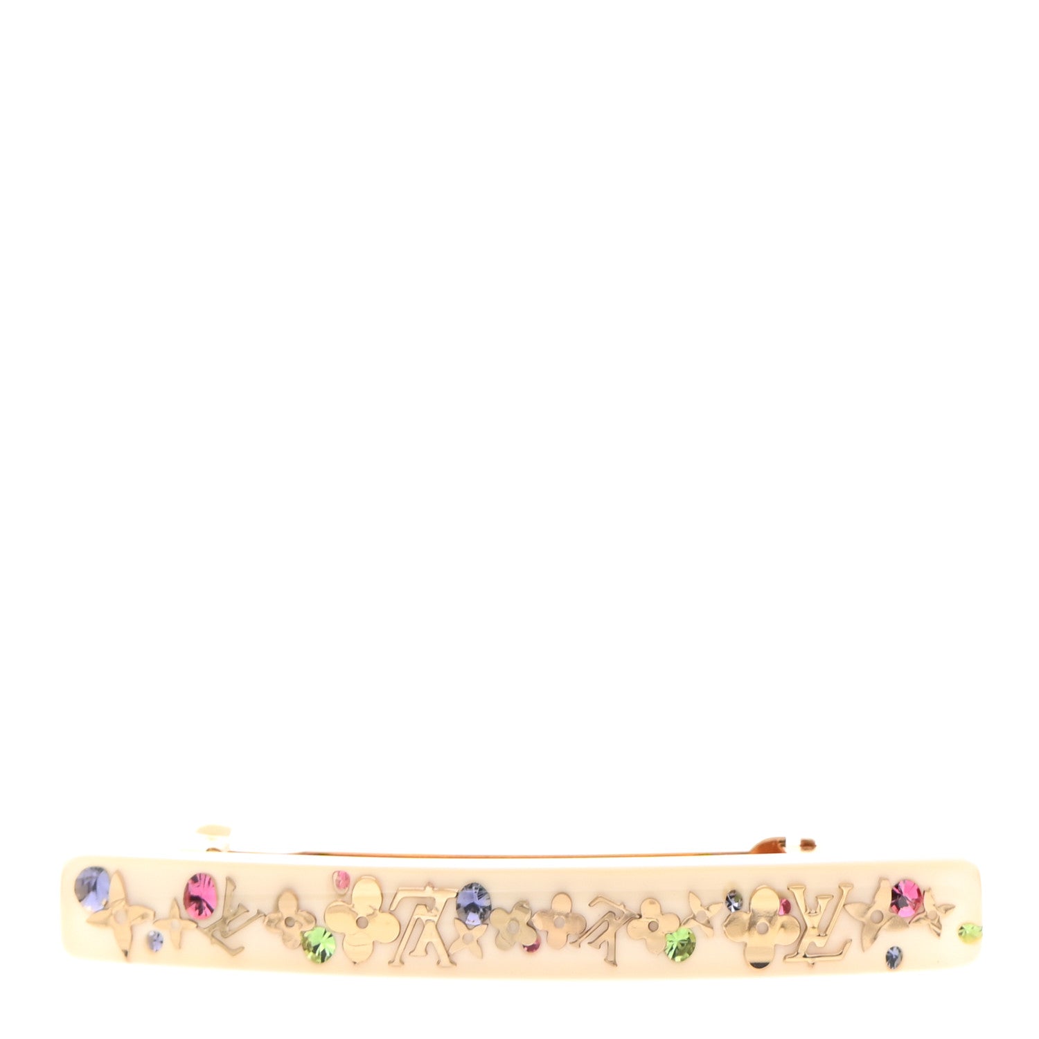 Louis Vuitton Resin Swarovski Inclusion Barrette PM White 1 of 4