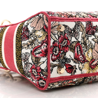Christian Dior Canvas Embroidered Butterfly Print Medium Lady D-Lite Multicolor 8 of 9