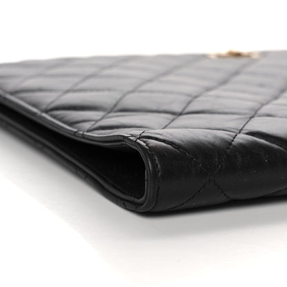 Chanel Aged Calfskin Quilted 2.55 Reissue Pouch With Handle Black 9 of 10