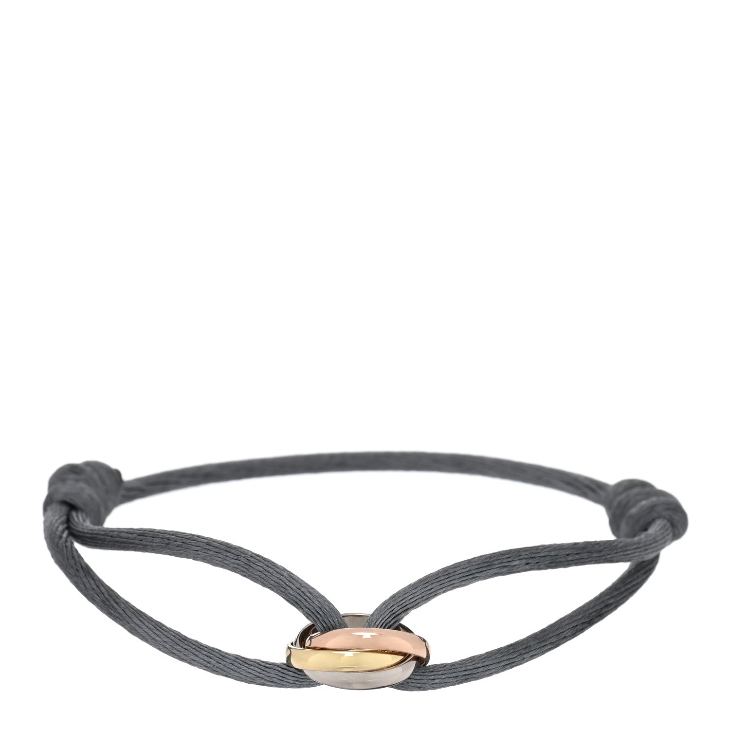 Cartier 18k Pink Yellow White Gold Trinity Adjustable Cord Bracelet Grey 1 of 4