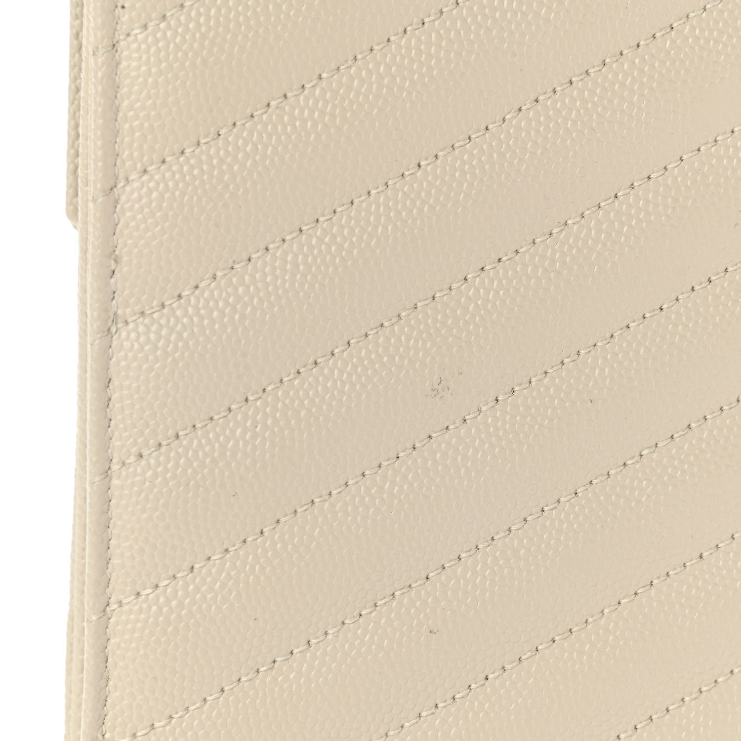 Saint Laurent Grain De Poudre Matelasse Chevron Monogram Envelope Clutch Blanc Vintage 8 of 11