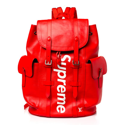 Louis Vuitton X SUPREME Epi Christopher Backpack PM Red 1 of 10