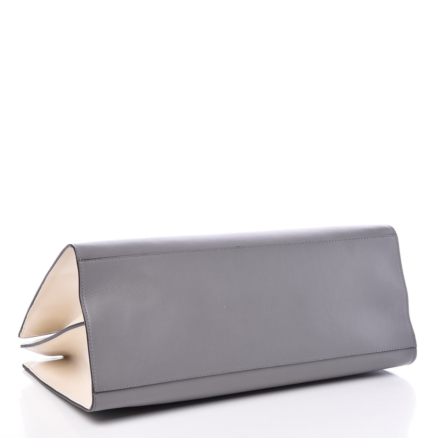 Nappa Bamboo Web Medium Nymphaea Top Handle Bag Deep Grey Mystic White