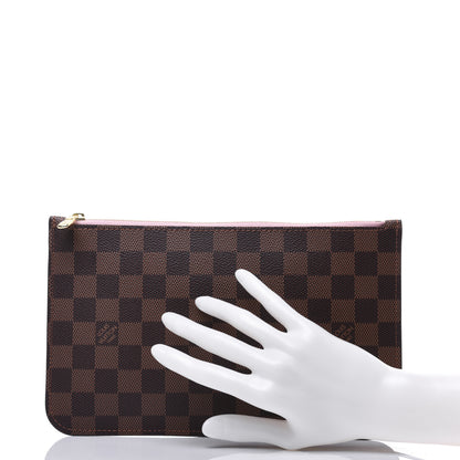 Louis Vuitton Damier Ebene Neverfull MM GM Pochette Rose Ballerine 2 of 11
