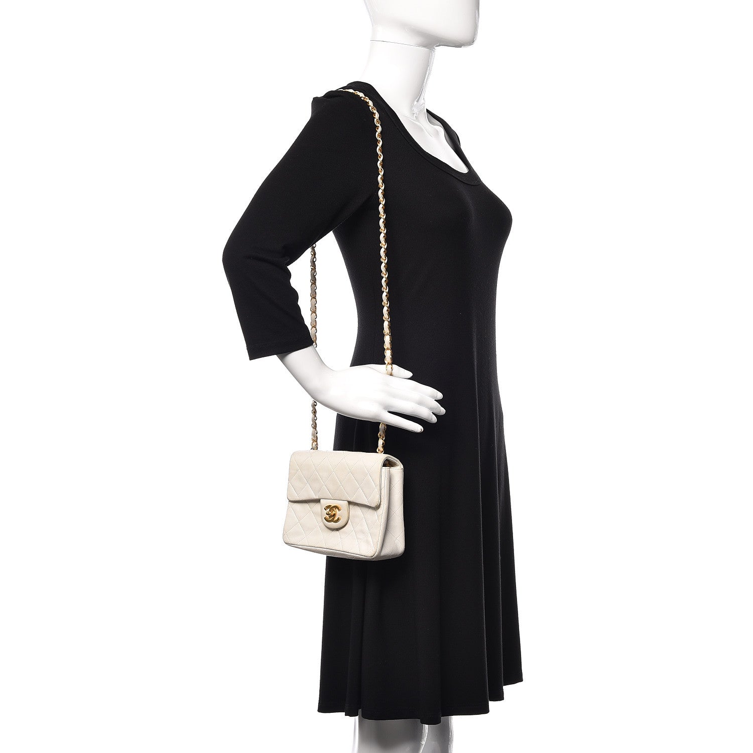 Chanel Lambskin Quilted Mini Square Flap White 2 of 18