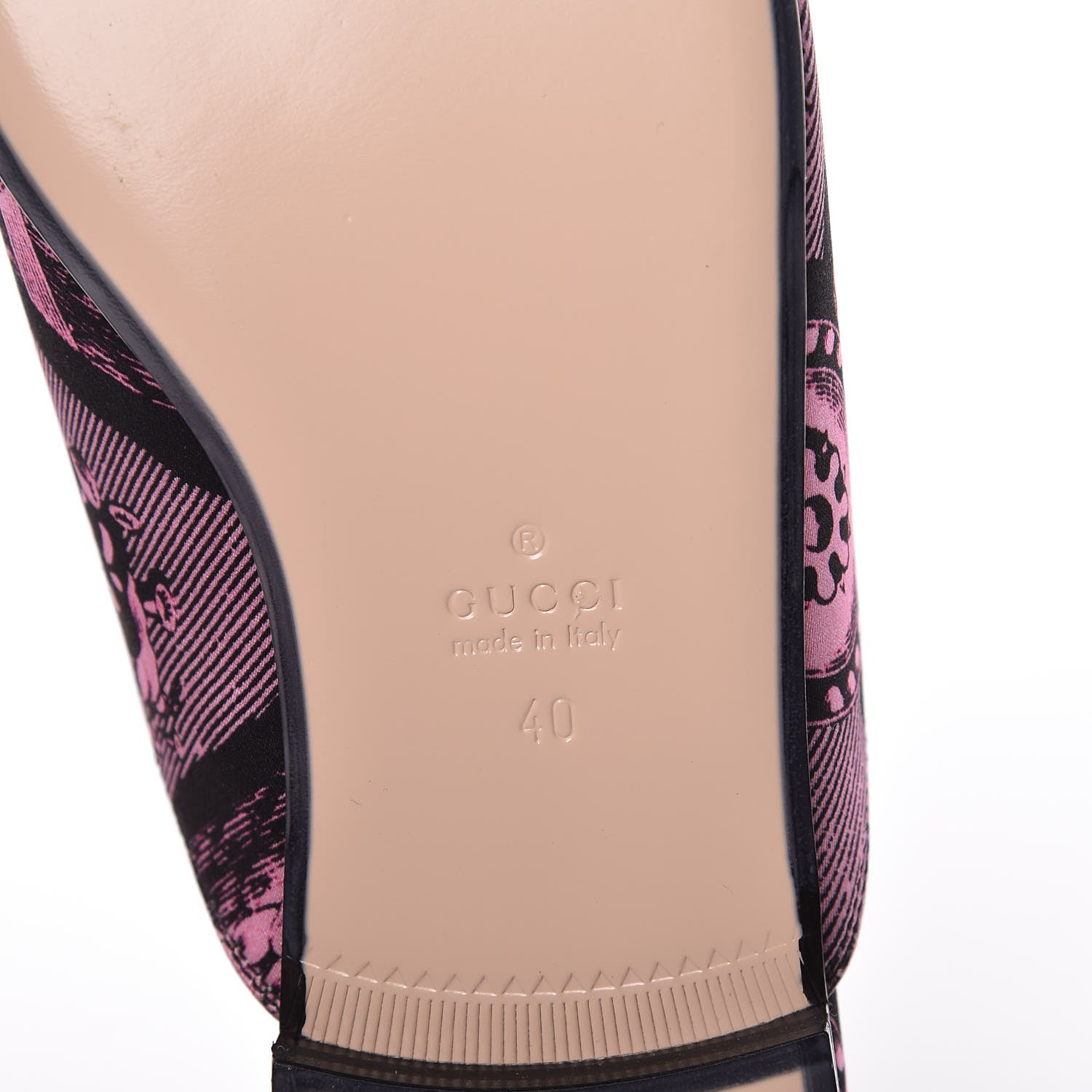 Gucci Silk Satin Saint Romain Womens Princetown Slippers 40 Pink Black 7 of 9