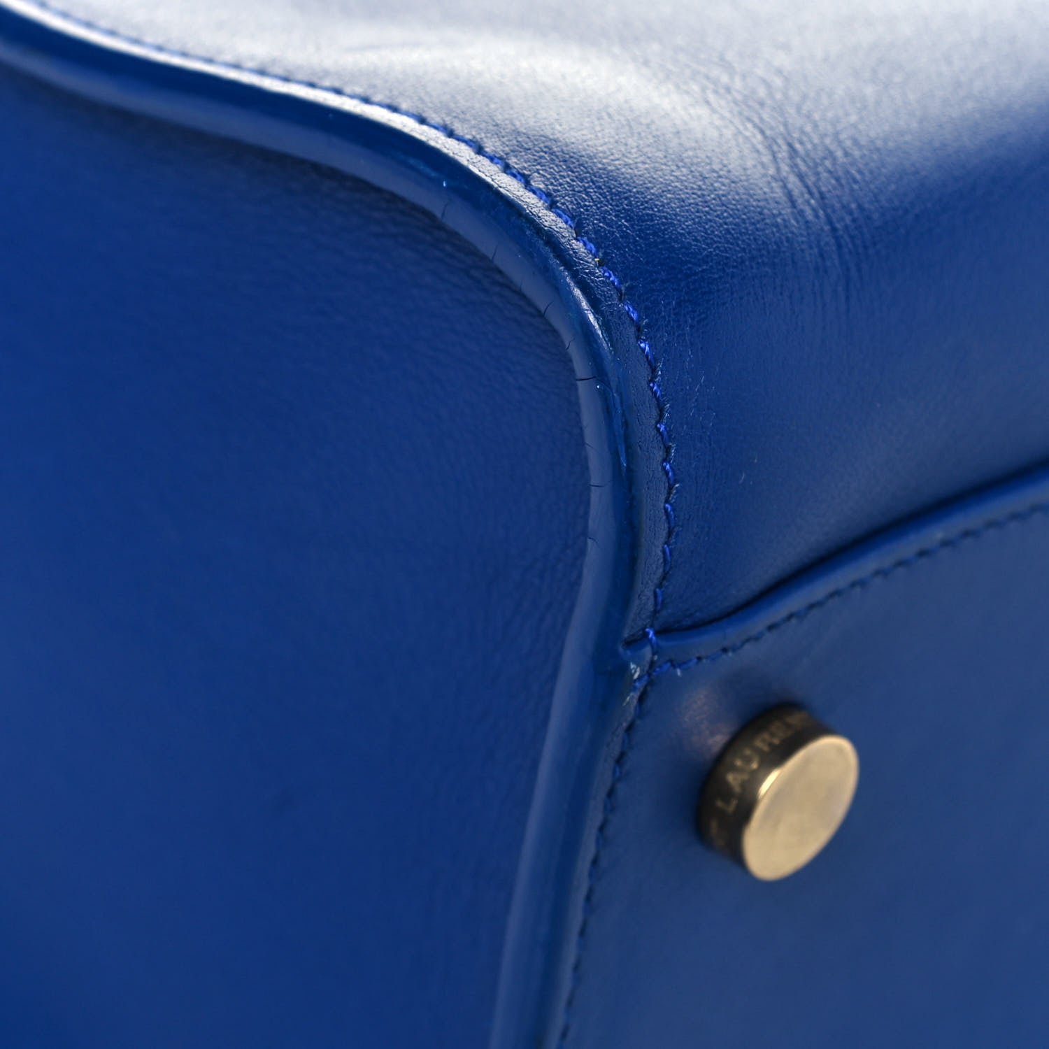 Saint Laurent Calfskin Monogram Baby Cabas Blue 10 of 17