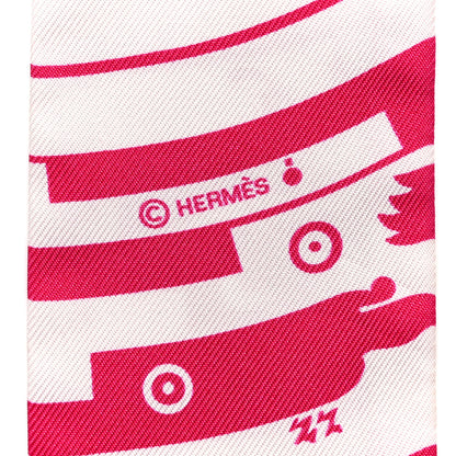 Hermes Silk Astrologie a Pois Twilly Fuchsia White Bordeaux 4 of 5