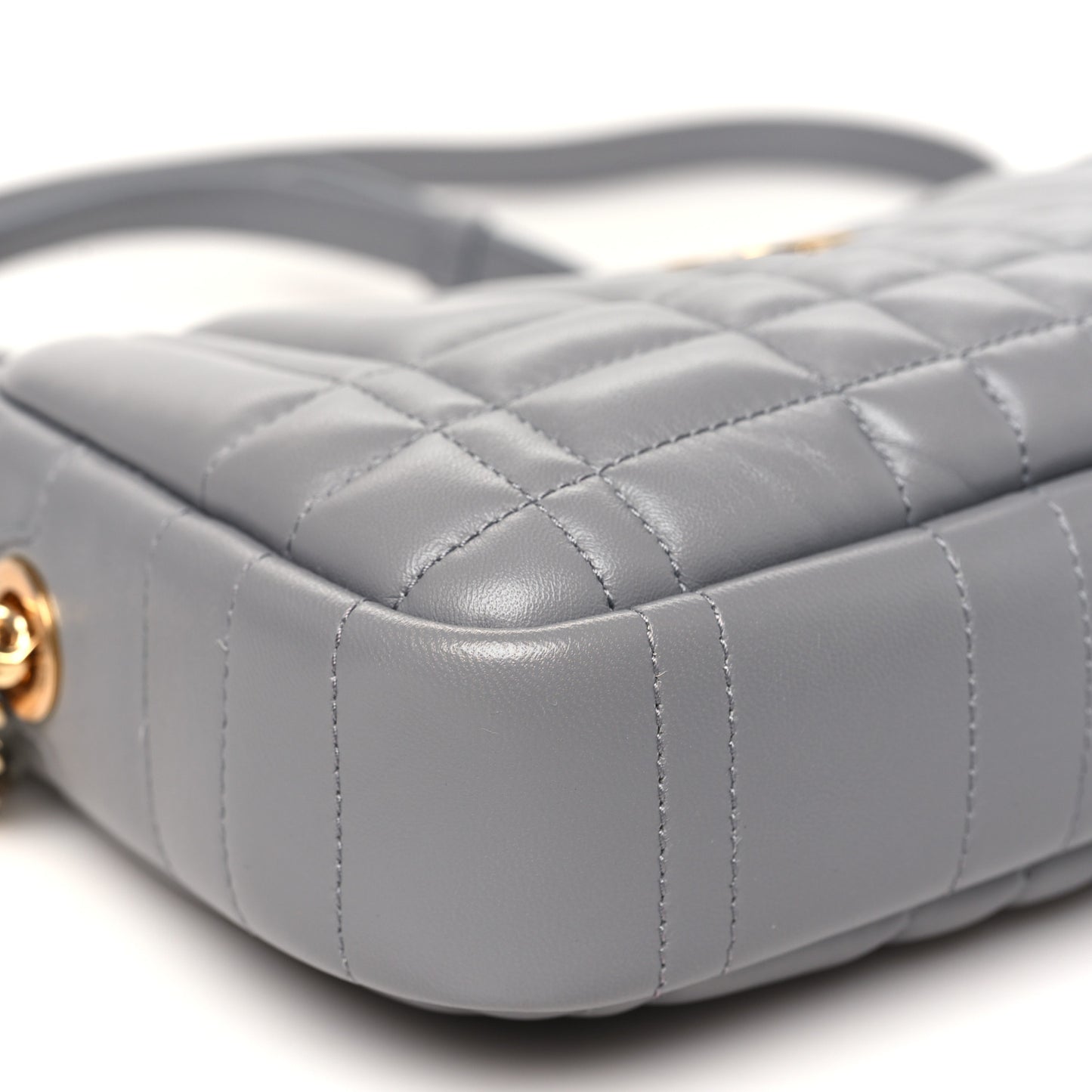 Calfskin Quilted Small Lola Camera Bag Grey
