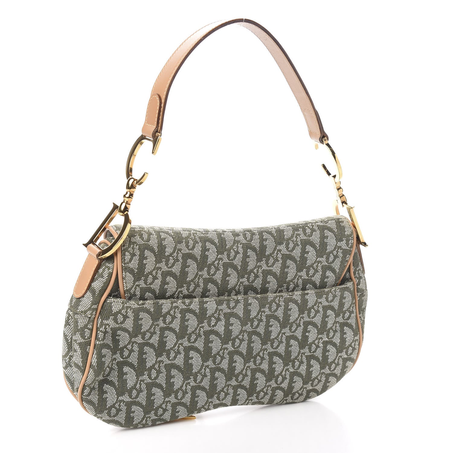 Christian Dior Monogram Double Saddle Bag Green 2 of 9
