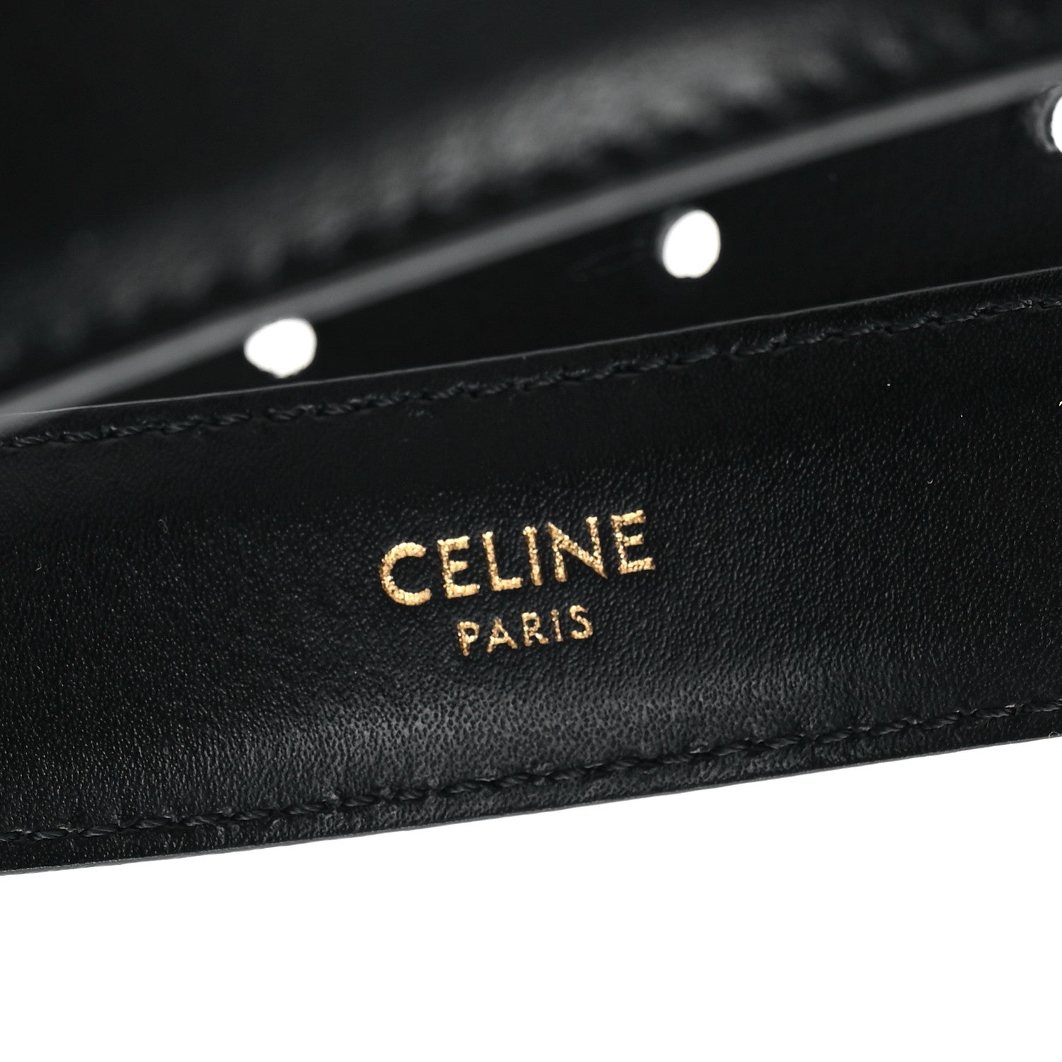 Celine Box Calfskin Medium 25mm Triomphe Belt 70 28 Black 1690016