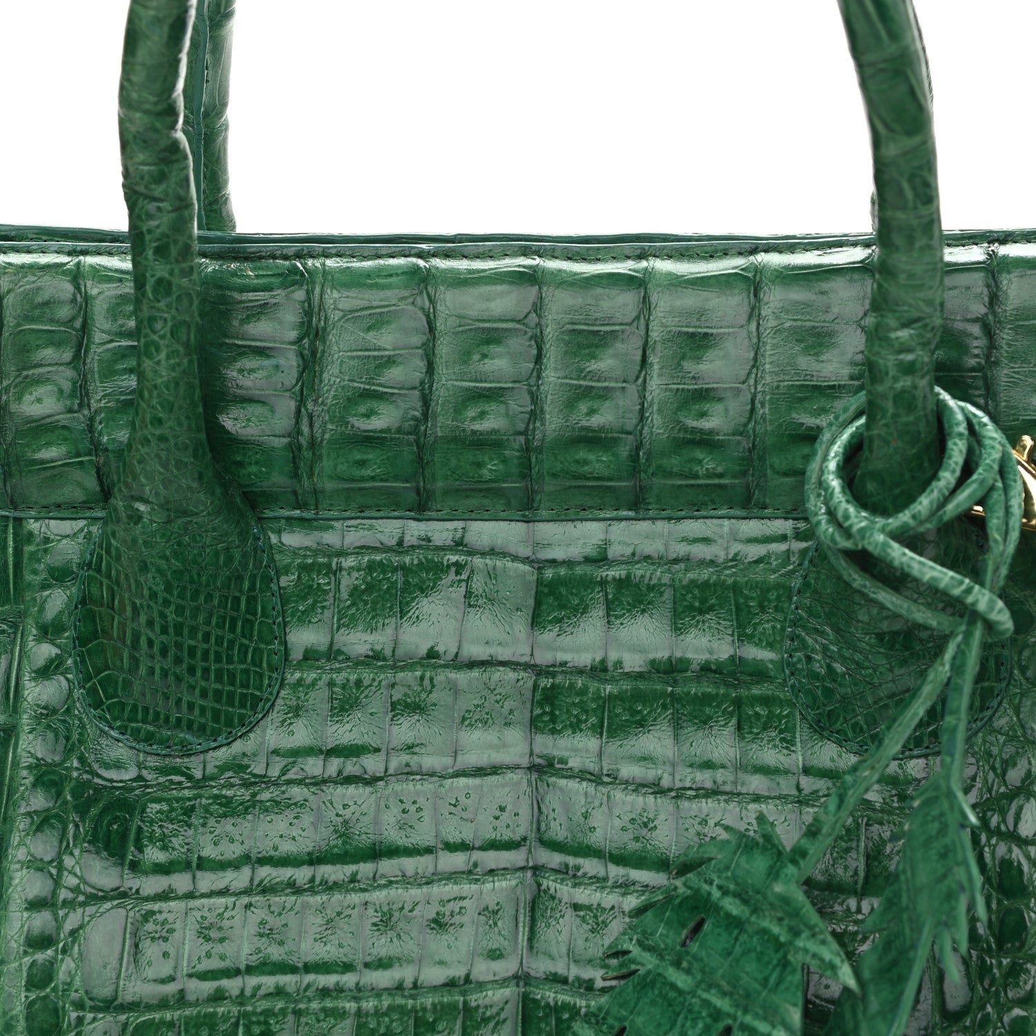 Nancy Gonzalez Crocodile Leaf Tote Green 13 of 13