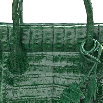 Nancy Gonzalez Crocodile Leaf Tote Green 13 of 13
