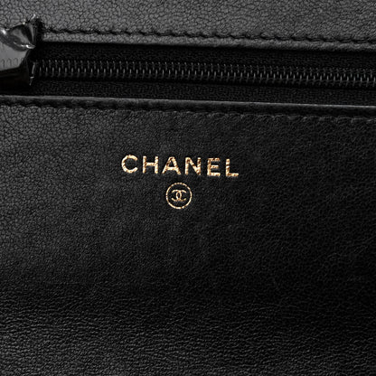 Chanel Goatskin Quilted Chanel 19 Wallet On Chain WOC Black 6 of 10