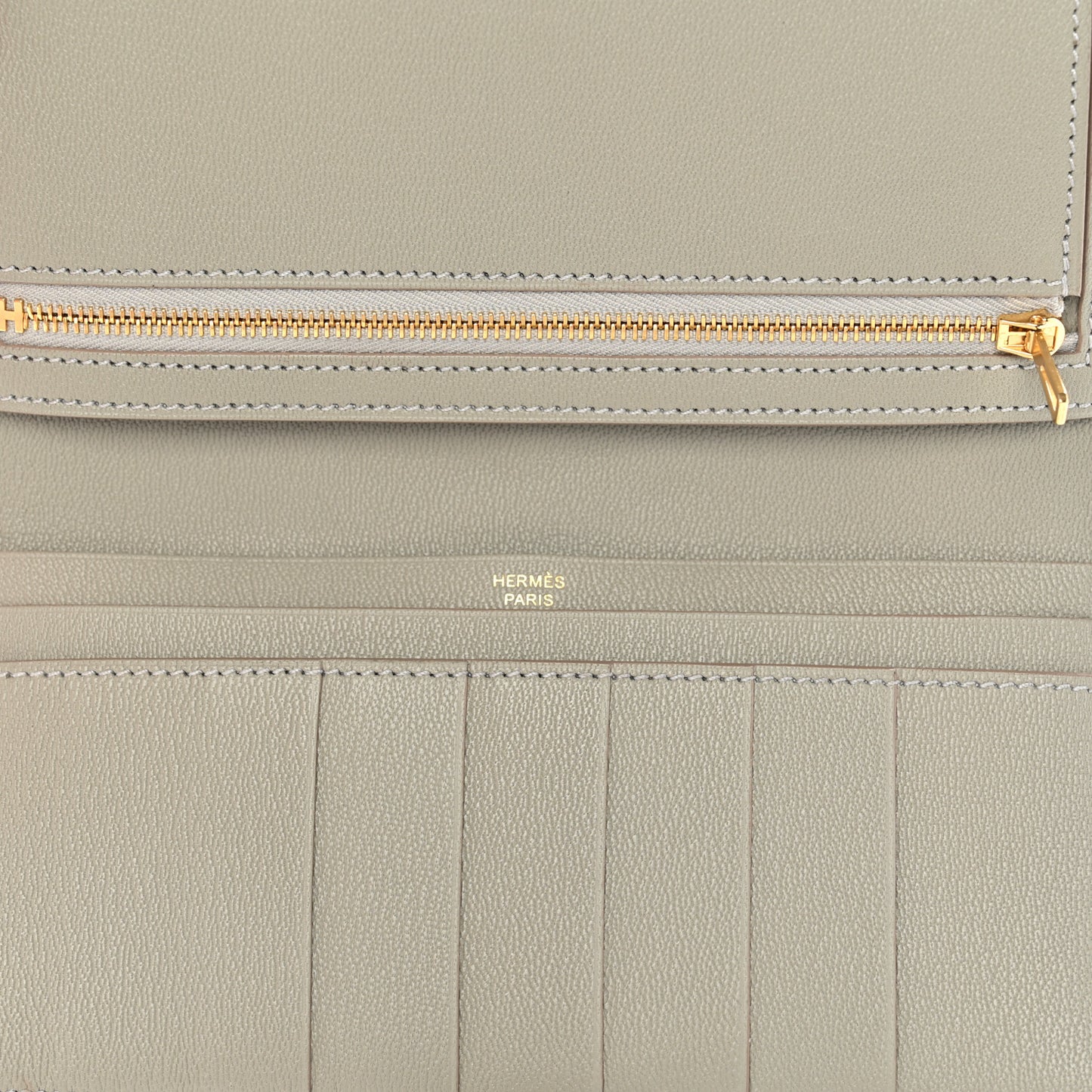 Matte Alligator Bearn Gusset Wallet Gris Perle