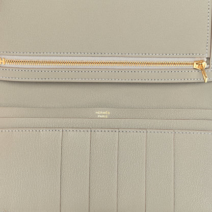 Hermes Matte Alligator Bearn Gusset Wallet Gris Perle 5 of 8