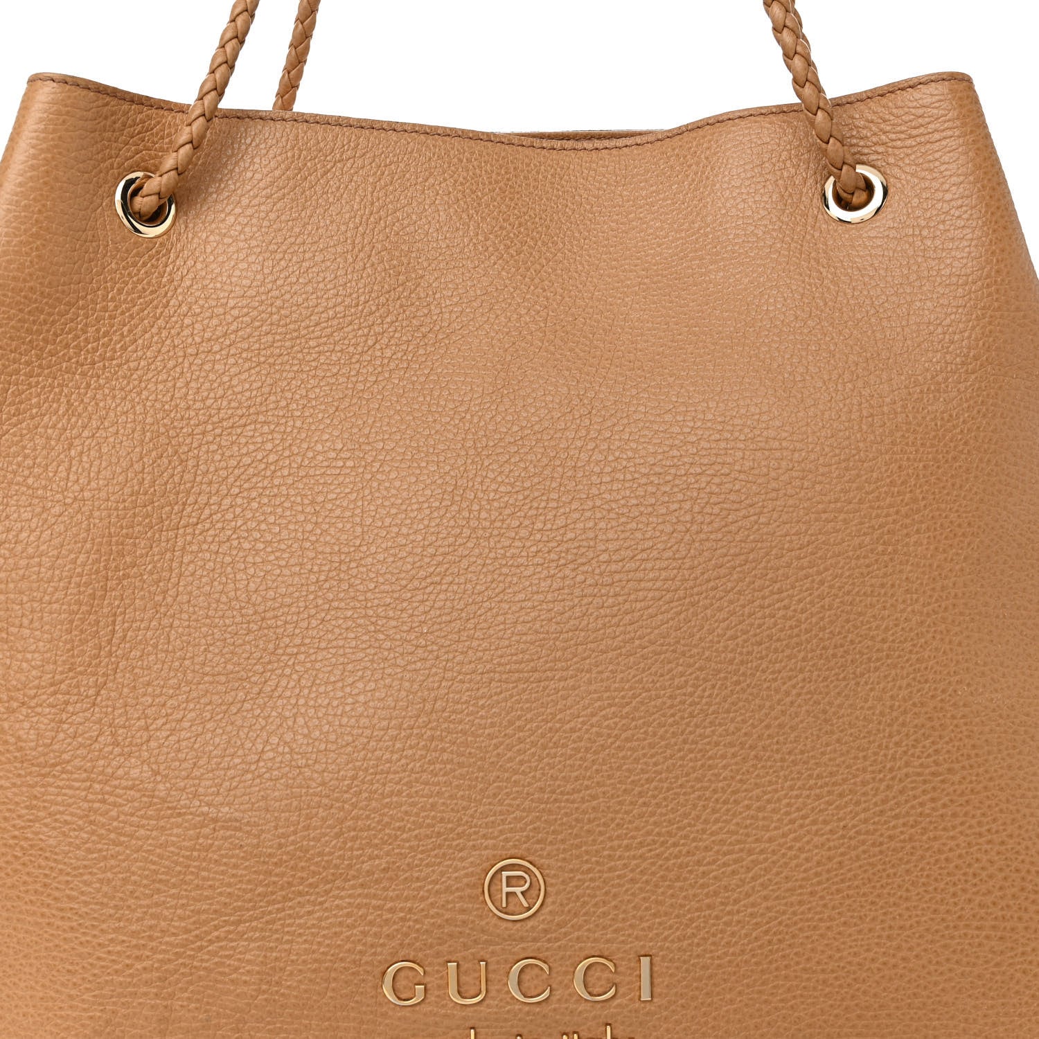 Gucci Calfskin Large Gifford Braided Handle Tote Camel 8 of 16