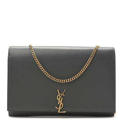 Saint Laurent Glossy Calfskin Monogram Chain Wallet Storm 1 of 12