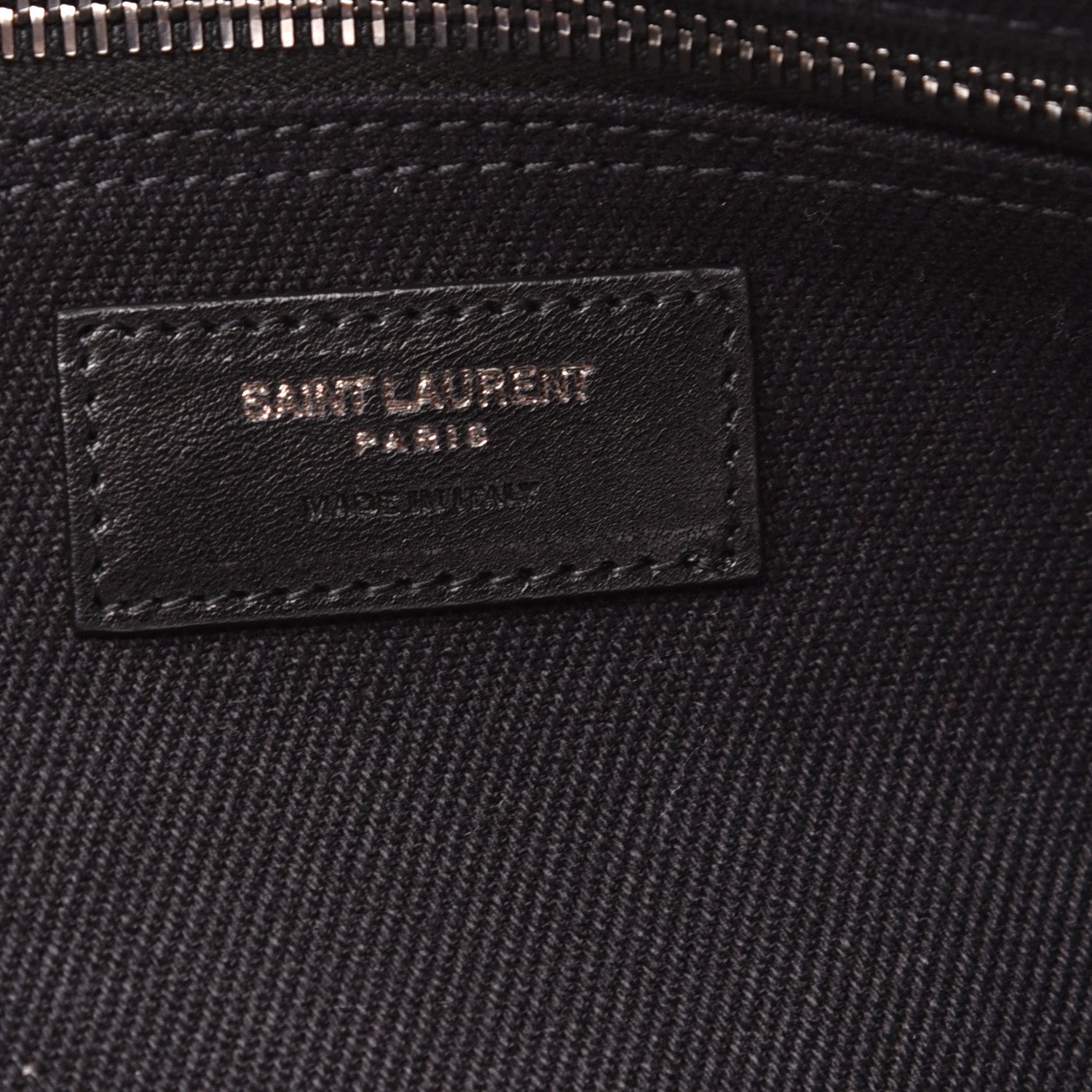 Saint Laurent Linen Calfskin Rive Gauche Tote Black 6 of 8