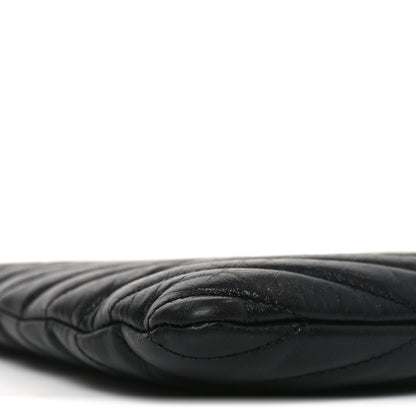 Saint Laurent Lambskin Matelasse Chevron Monogram A5 Wristlet Black 8 of 10