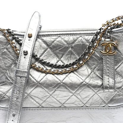 Chanel Metallic Aged Calfskin Quilted Medium Gabrielle Silver 8 of 10