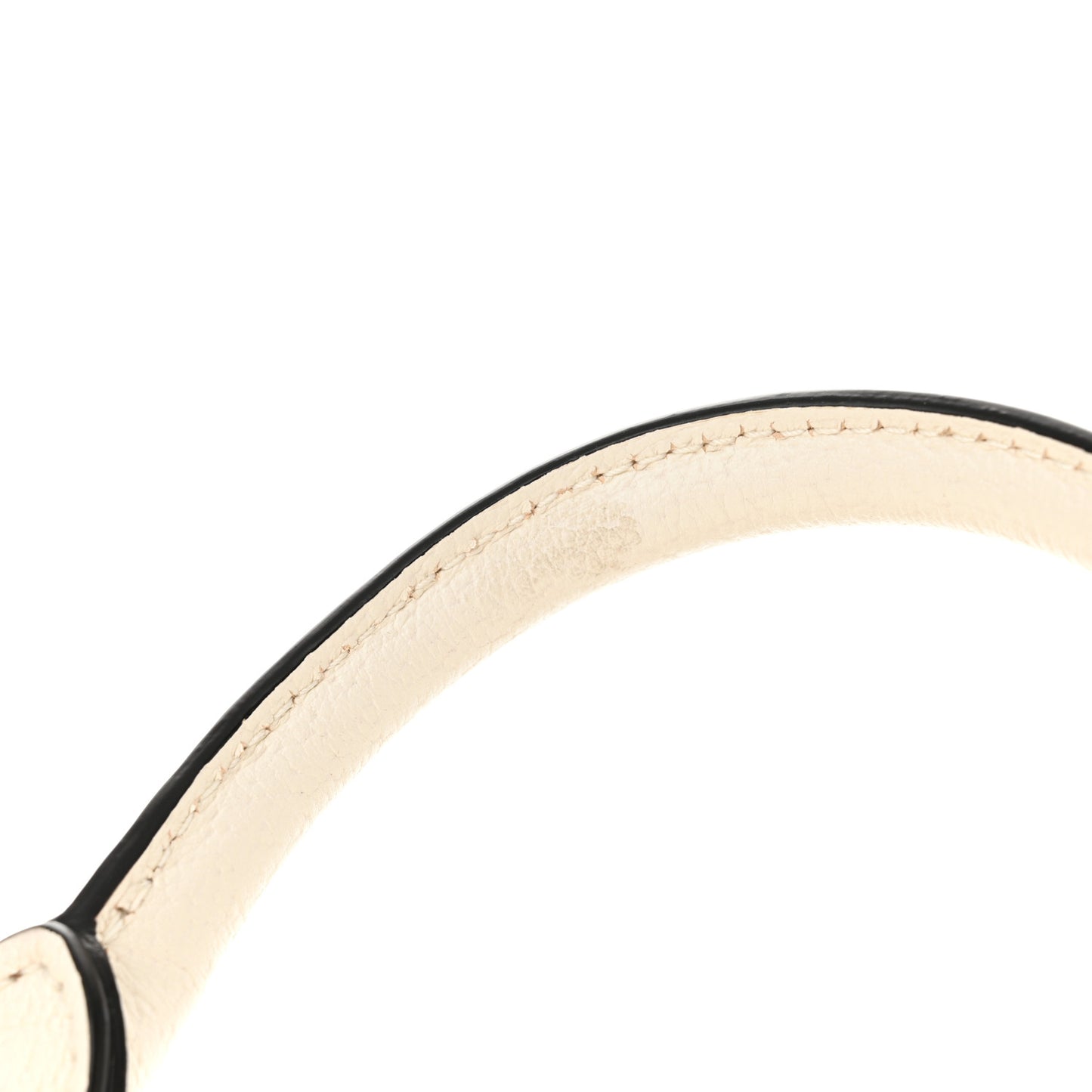 X ADIDAS Textured Dollar Calfskin Web Trefoil Logo Embossed Mini Bowling Bag Off White