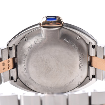 Cartier Stainless Steel 18K Pink Gold 31mm Cle De Automatic Watch 5 of 9