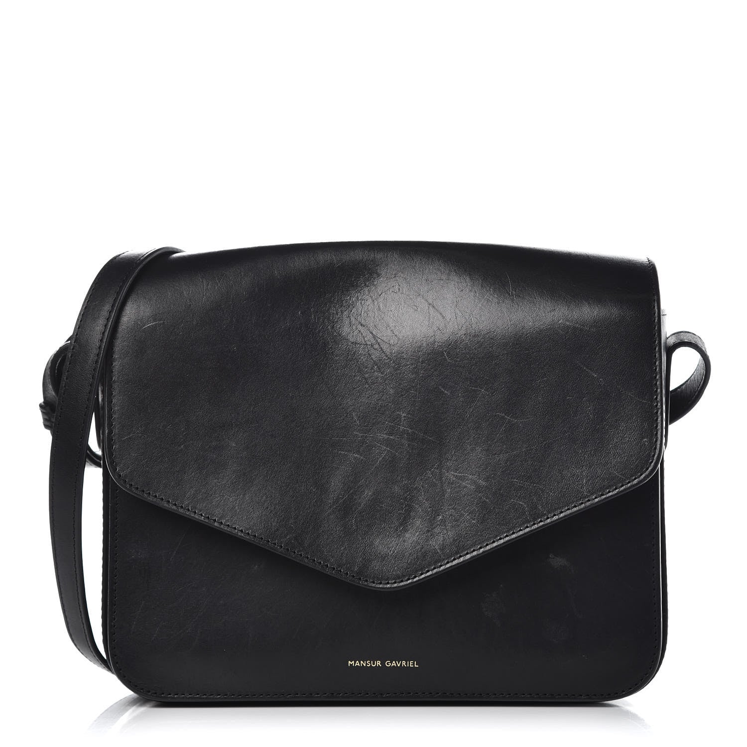 Mansur Gavriel Calfskin Envelope Flap Crossbody Bag Black 1 of 15