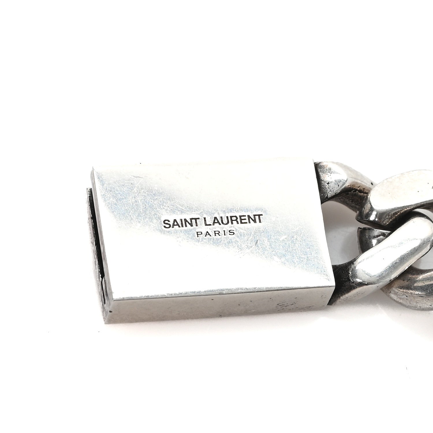 Saint Laurent Crystal Curb Chain Necklace Oxidized Silver Oxidized Silver 4 of 4