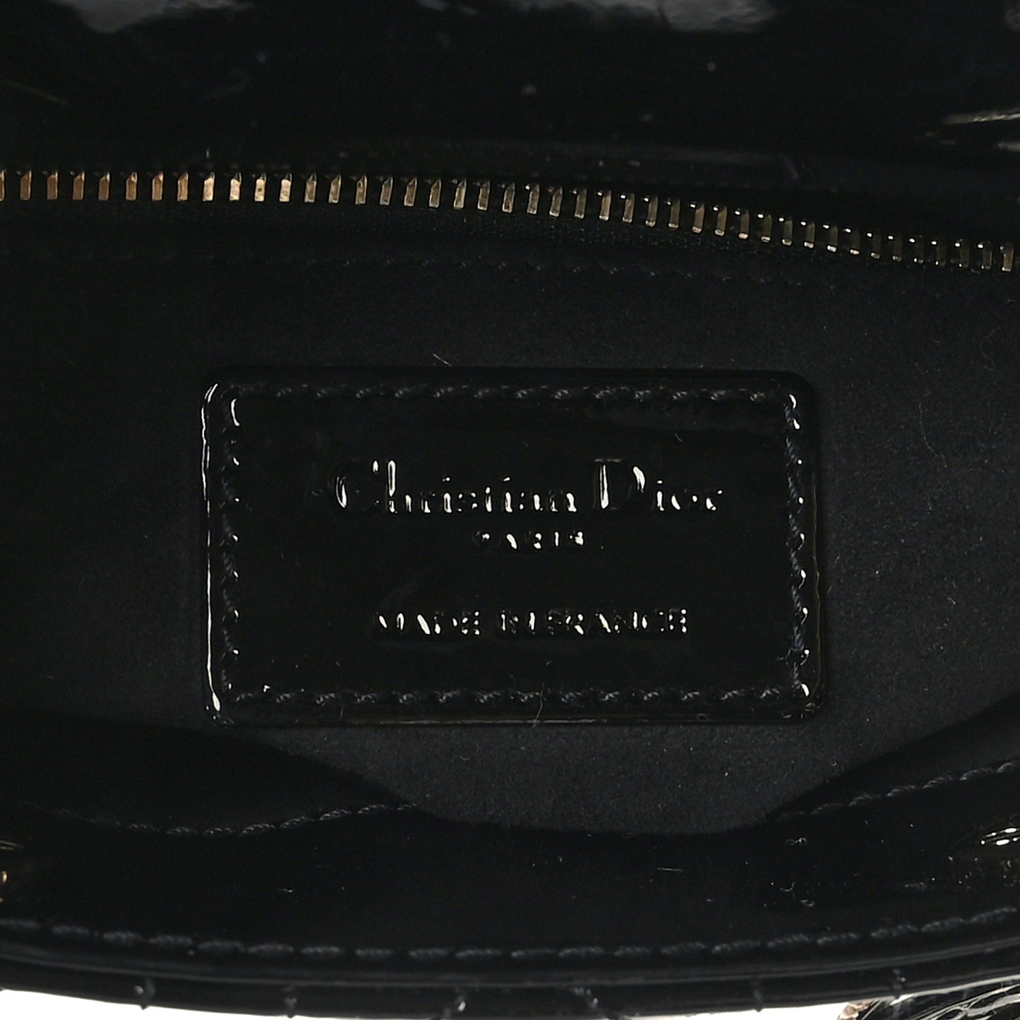 Patent Cannage Mini Lady Dior Black