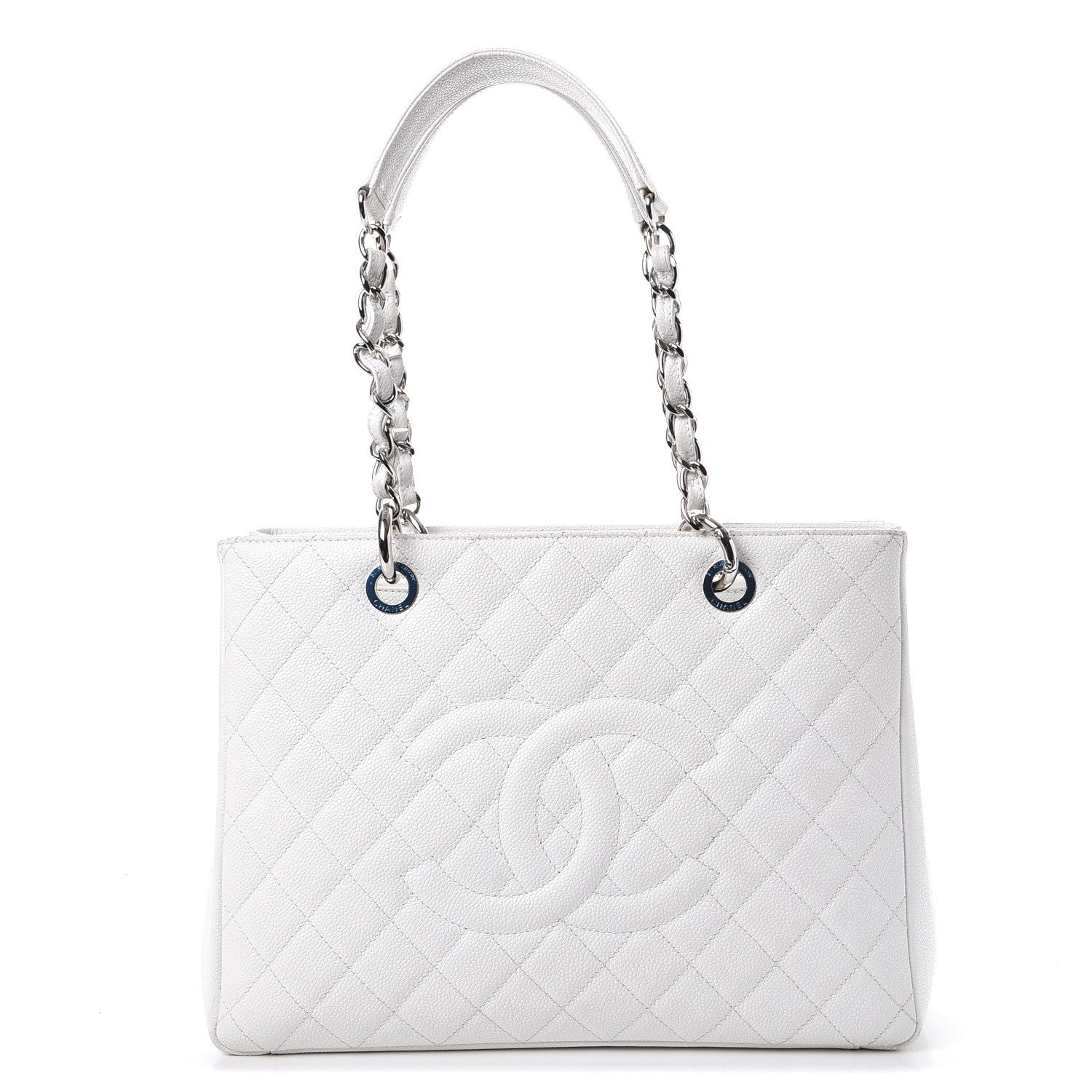 Chanel Caviar Quilted Grand Shopping Tote GST White 1 of 18