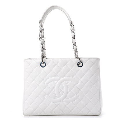 Chanel Caviar Quilted Grand Shopping Tote GST White 1 of 18