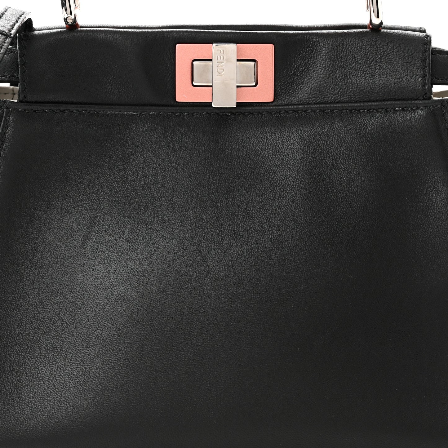 Nappa Colorblock Mini Peekaboo Iconic Satchel Black White Ecstasy